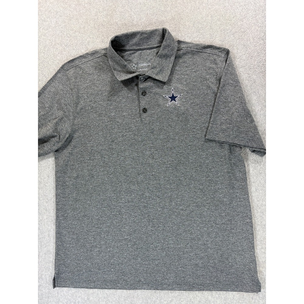 Dallas Cowboys Screened Logo Short Sleeve Stadium Polo Shirt (Men's XL) Gray